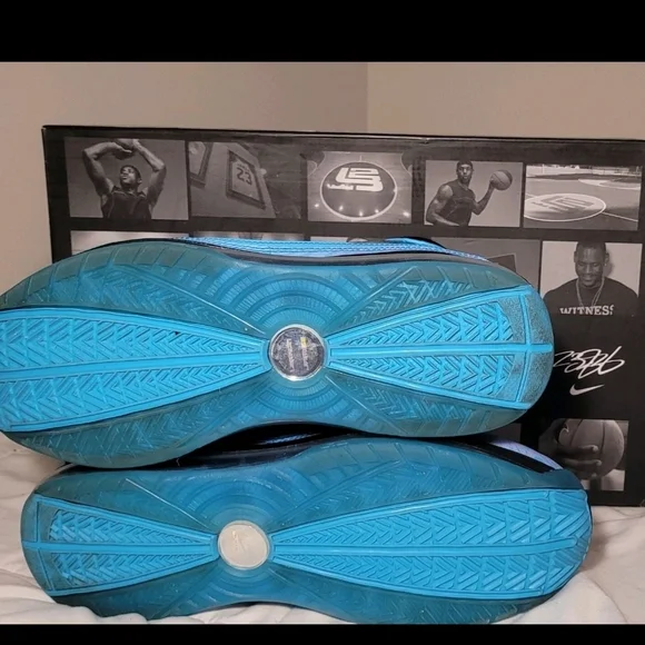 Nike Blue and Black Basketball Shoes